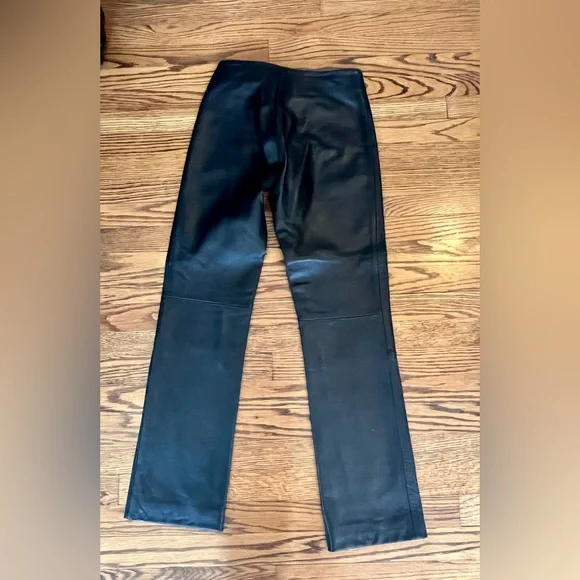 VINTAGE Leather Holt Renfrew Women’s Black Pants - Size 2 - Picture 4 of 9